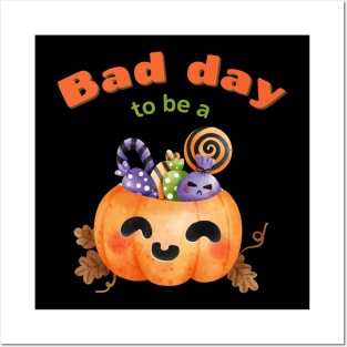 Bad Day To Be A Pumpkin Funny Cute Kawaii Posters and Art